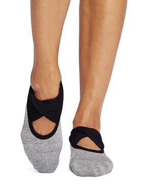 NEW Tavi Penny Grip Socks Grey Black Size Small